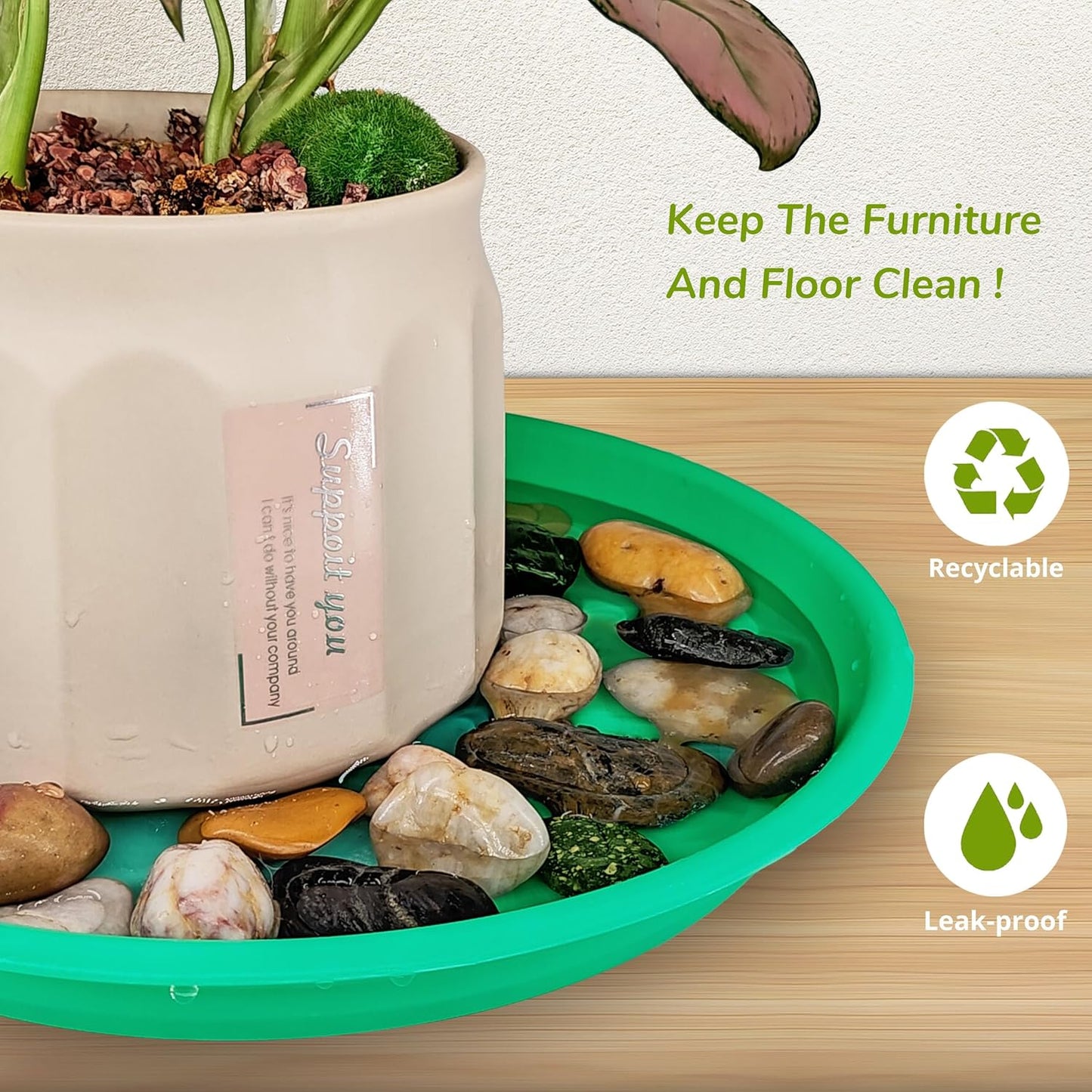 12Pcs Colourful Plant Saucer, 6 8 10 Inch Durable Plastic Plant Tray, Round Plant Pot Saucers, Drip Tray for Indoor and Outdoor Garden, Cyan