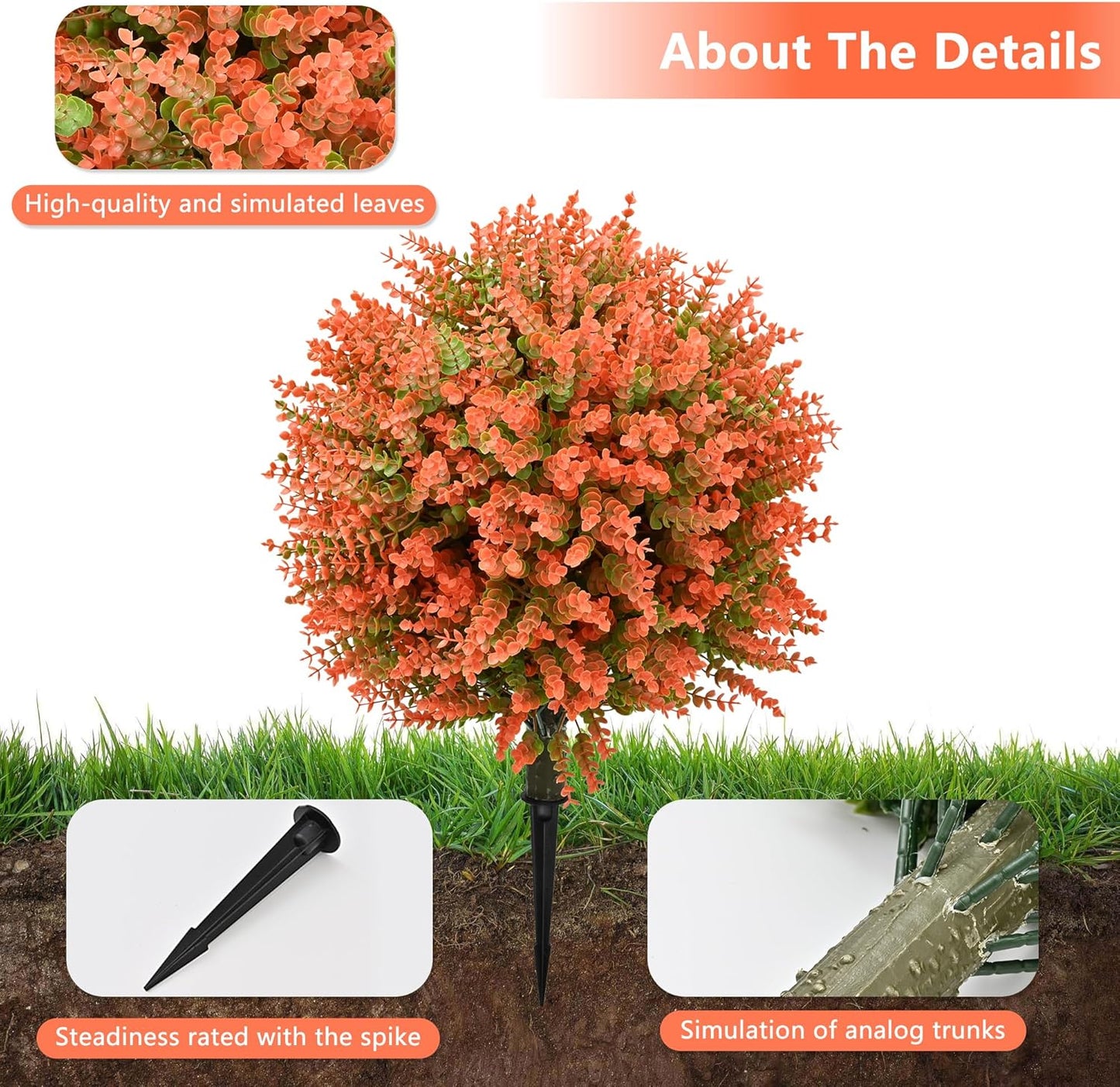 28" Artificial Boxwood Topiary Tree, UV Resistant Fall-Themed Faux Topiary for Outdoors & Indoors, Realistic Topiary Bush for Porch,Front Door, Patio,Thanksgiving & Seasonal Home Decor