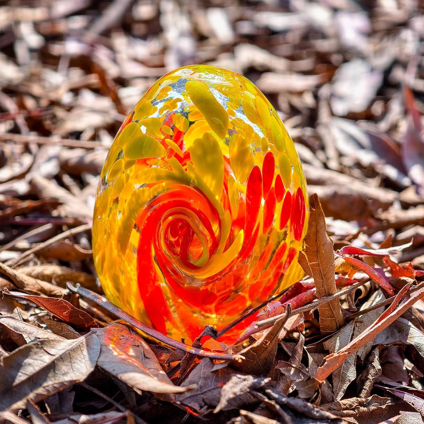 6pcs Hanging Garden Gazing Ball, Hand-Blown Glass Witch Ball for Outdoor Garden Décor