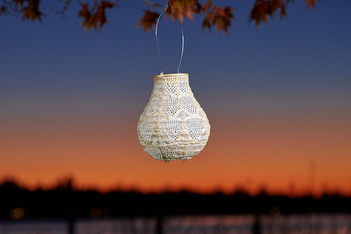 Allsop Soji Stella - Bulb - 8" Outdoor Solar Lantern - Pearl