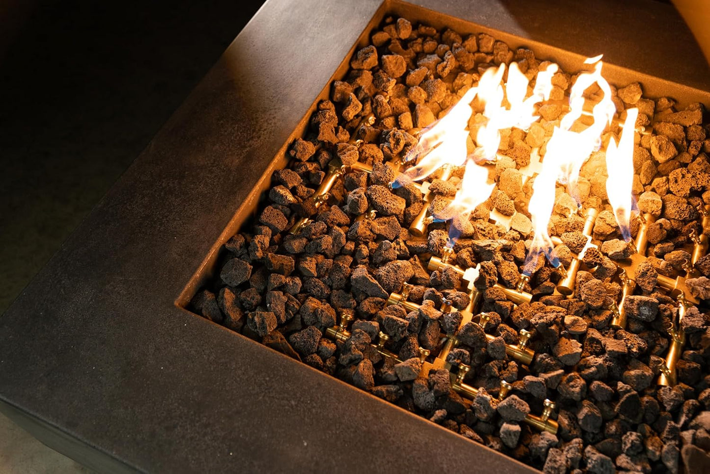 18" Inch Brass Jet Burner for Round & Square Fireplace - Premium Fire Pit Burner for Outdoor (Natural Gas or Propane)