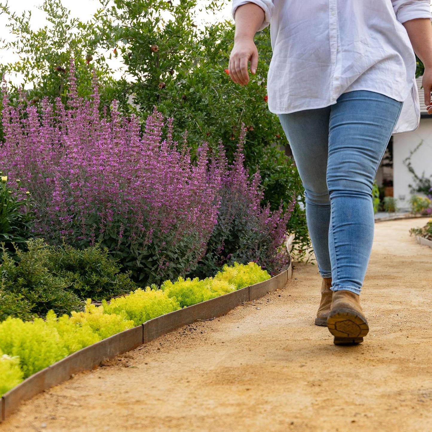 Hammer-in Landscape Edging - 48-inch Strips - 14-inch Depth 1/4-inch Rounded top COR-Ten Steel (5 Pack)