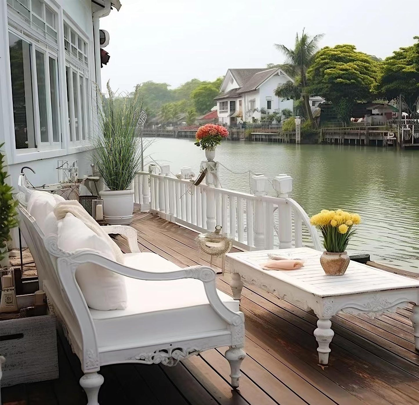 Artificial Pampas Grass Plant, 6FT Tall Faux Plants Indoor Home Decorative Artificial Plants & Flowers in Pot, Fake House Plant