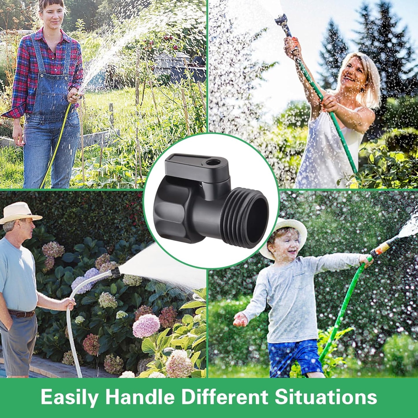 12 PCS 3/4'' Plastic Garden Hose Shut Off Valve,Water hose Shut-Off Ball Valve Thread Connector Coupling for Telescopic Water Pipe Water Gun Valve Control Standard 3/4'' Thread Connector Coupling