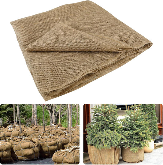 ANPHSIN 15ftx40in Natural Burlap Plant Covers Freeze Protection, Winter Frost Plant Blankets, Frost Cloth for Outdoor Bushes Trees Potted Plants Cold Weather