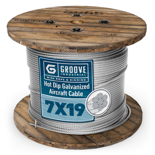 1/8’’ 7x19 Hot Dip Galvanized Aircraft Cable – Steel Wire Rope - 700 Feet
