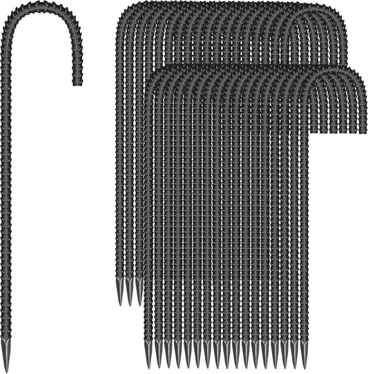 36 Pieces 12-Inch Garden Ground Stakes Galvanized Steel J Shape Hook Rebar Stake - Heavy Duty Anchors for Tents, Position Kits,Fences, and Trampolines