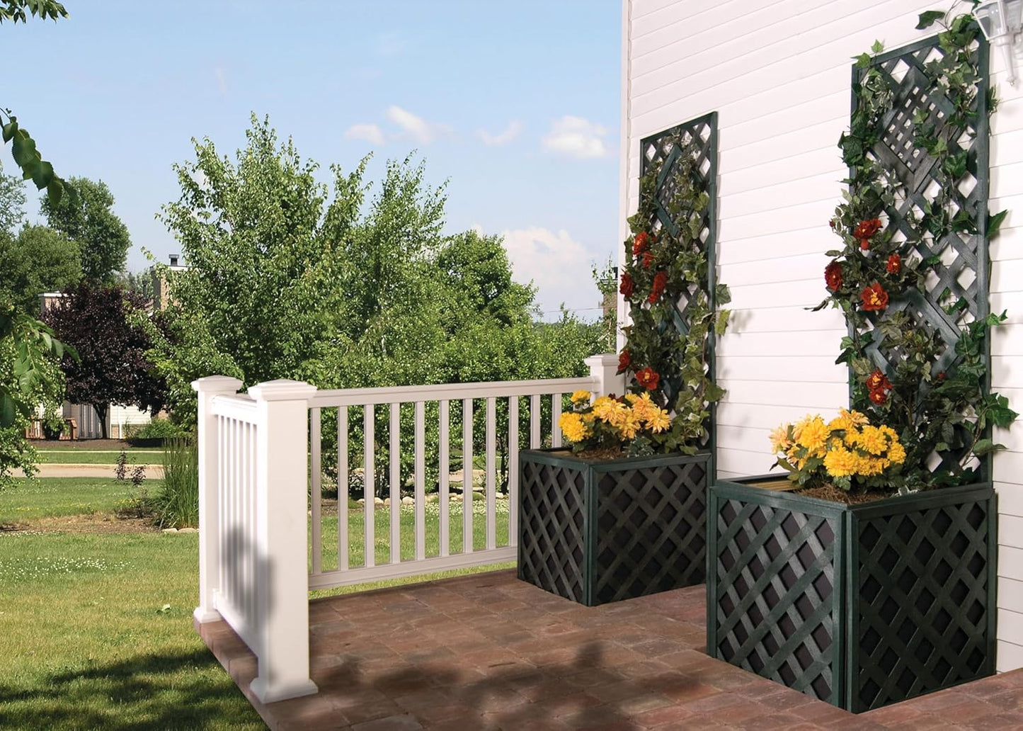 4 ft. x 8 ft. Woodland Green Garden Vinyl Lattice