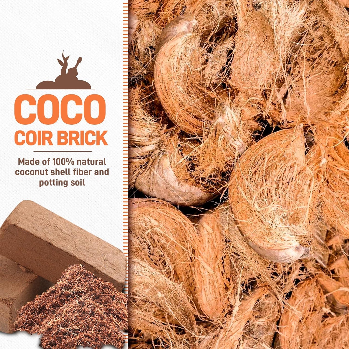 3-Pack Coco Coir Bricks, Premium Organic Peat Moss Mix for Plants, Low EC & pH Balance, Fiber Coconut Husk. Ideal for Gardening, Potting Soil & Substrate