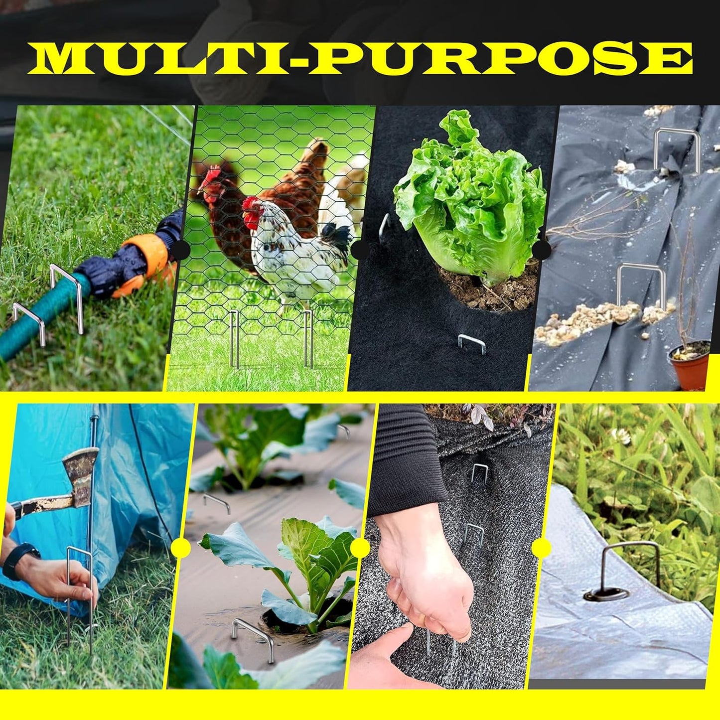 125 Pack x 12 Inch Landscape Staples Galvanised, Fabric Pins, 11 Gauge, Garden Staples, Tent Stakes, Fabric Pins for Lawn, Fence, Tent, Decoration, Weed Barrier, Outdoor. (125 x 12in)