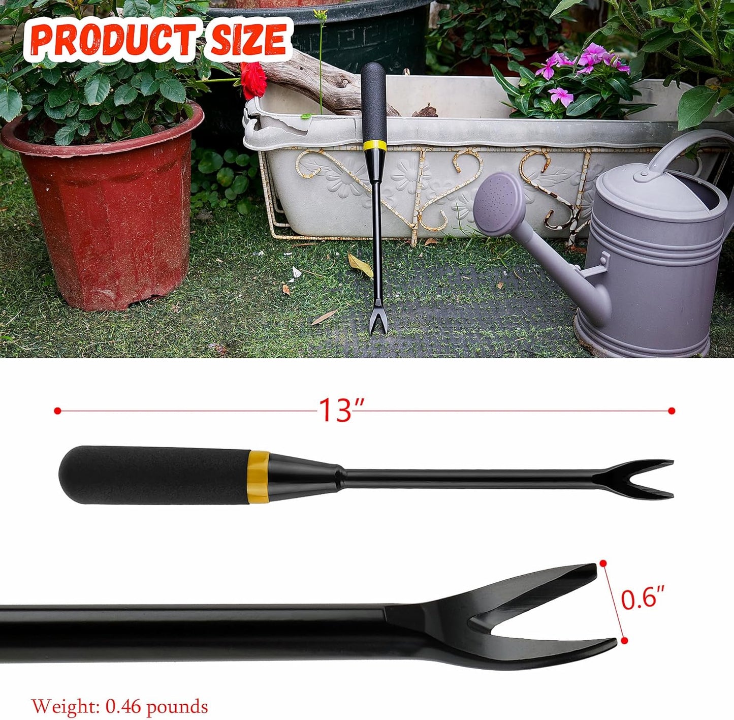 Weeding Tool - Heavy Duty Stainless Steel Weed Remover Tool for Precise Root Weed Removal, Efficient Weed Puller Tool for Garden and Lawn Care