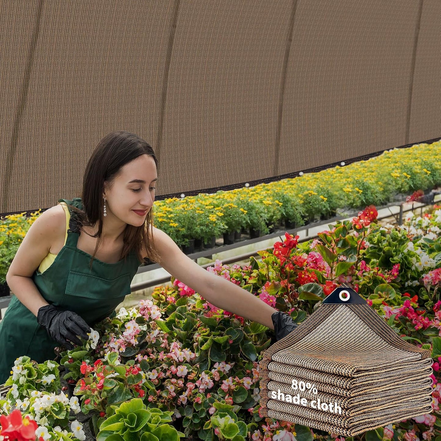 80% Sunblock Shade Cloth Net Resistant - 20x20Ft Garden Shade Mesh for Plant Cover, Greenhouse, Chicken Coop, Kennels, Tomatoes Plants