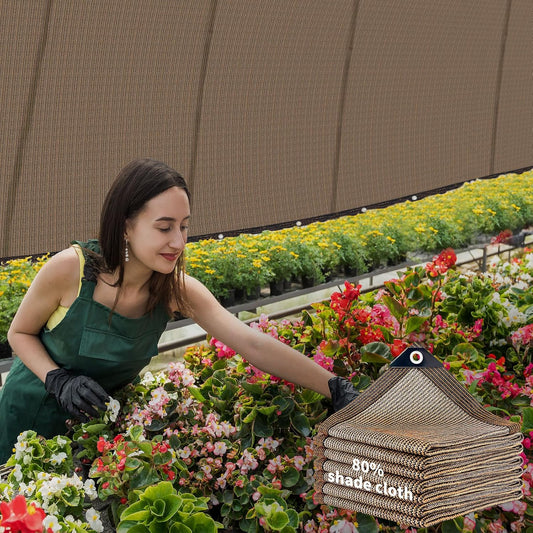 20x30FT 80% Shade Cloth Sun Shade Net with Grommets Sunblock Net Mesh Tarp for Garden,Plants Cover,Greenhouse and Patio