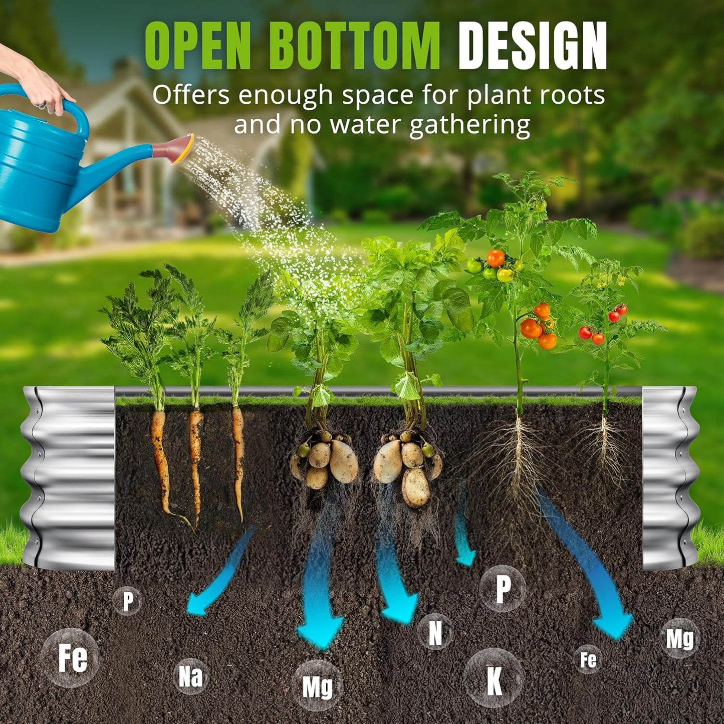 Sponvatt Raised Garden Bed - Outdoor Galvanized Raised Garden Bed Planter Boxes, Large Oval Metal for Gardening Planter Box Kit,Suitable for Vegetables,Herbs (Silver, 6x3x1 Ft)