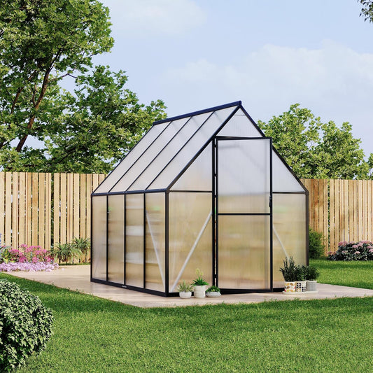 6'x7' Aluminum-Framed Polycarbonate Greenhouse, Heavy Duty Polycarbonate Greenhouse with Quick Setup Structure and Roof Vent, Large Enhanced Aluminum Green House Kit for Outdoors