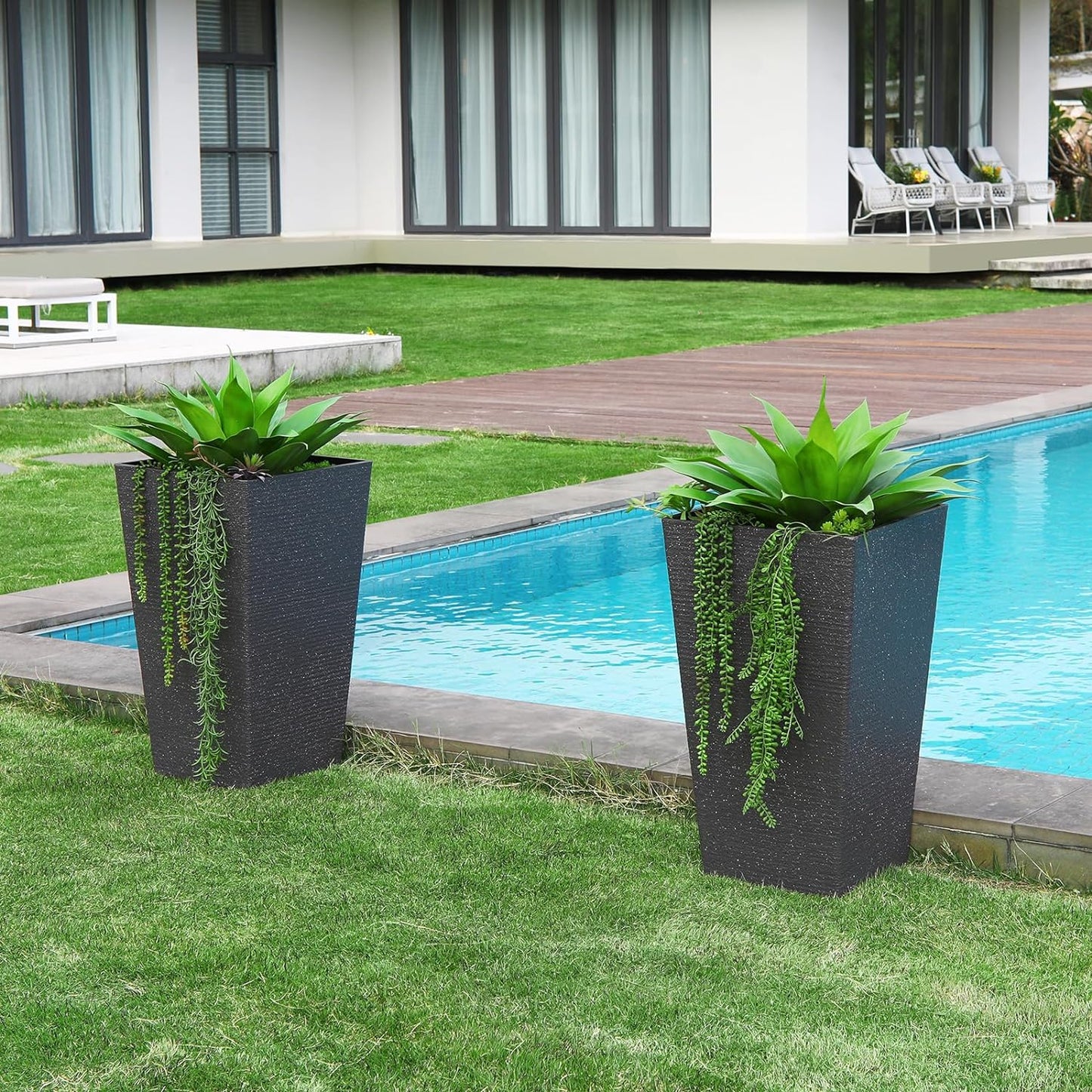 Artificial Plants Fake Agave Succulent Plant 28 Inch Big Size Faux Succulents Stems for Indoor Outdoor Realistic & Natural Home Decor Plants for Office Housewarming 2 Pack