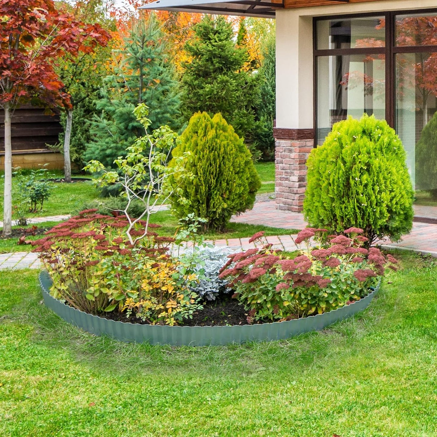 Worth Narrow-Corrugated Garden Edging, 6" x20Ft Sturdy Galvanized Steel Landscape Edging Bendable Metal Lawn Long Strips of Garden Border for Raised Flower Bed Tree Surrounds, Silver