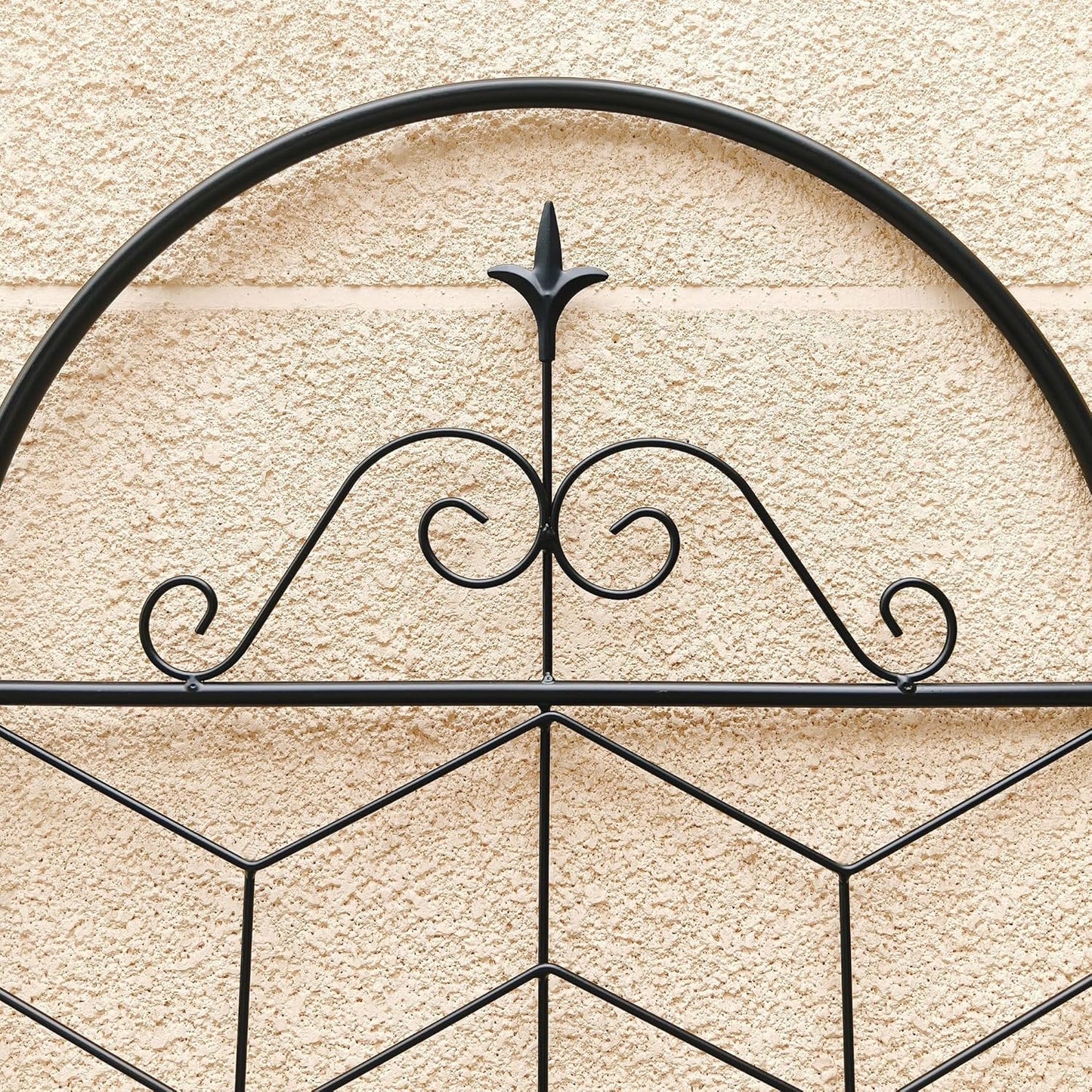 4 Pack Metal Garden Trellis 71" Tall Outdoor Climbing Plant Support for Roses, Flowers, Rustproof Durable Black Galvanized Tube, Lawn Garden Fence Decor Screen (4, Castle-71 H)