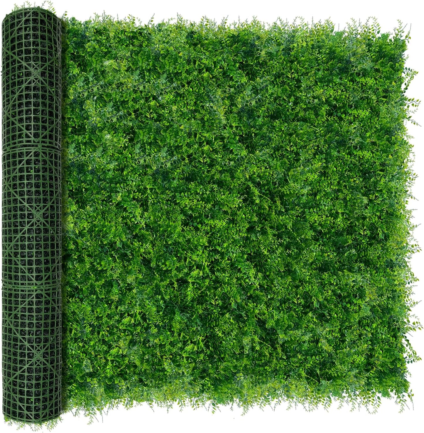 Greenery Faux Grass Wall Backdrop 60"x128" (53.5 SQFT) UV-Anti Artificial Green Boxwood Panel for Patio Balcony Privacy & Ivy Fence Covering Privacy, Garden, Backyard Wall Backdrop Decor