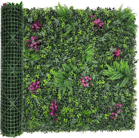 Greenery Grass Wall Boxwood Plant Roll: 40"x120"(33.5 SQFT) with UV Resistant Green Leaves Faux for Interior Wall, Greenery Backdrop,Garden and Indoor Outdoor Plant Panel Covering Privacy