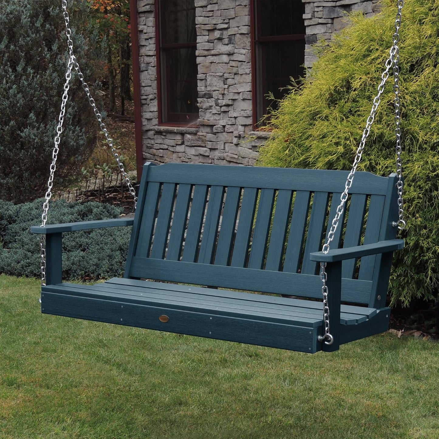 highwood AD-PORL1-NBE Lehigh Porch Swing, 5 Feet, Nantucket Blue